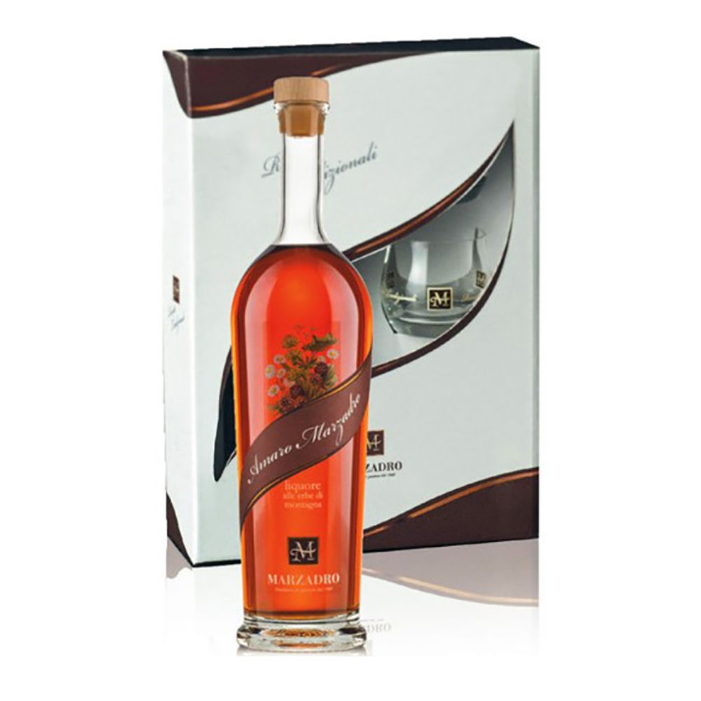 Likier Amaro Marzadro + 2 kieliszki 30% 500 ml